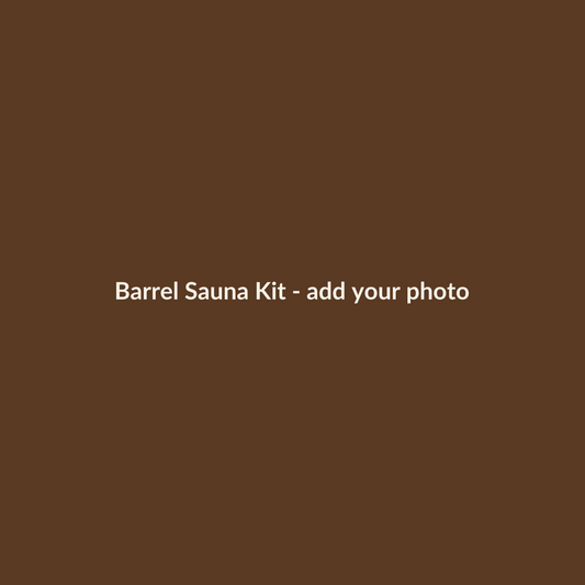 Placeholder — replace with a photo of your barrel sauna kit